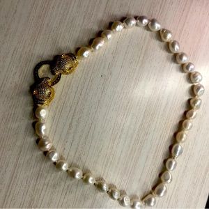 Sterling silver tiger  with pearls